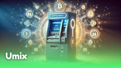 یک دستگاه ATM رمزارزی در مرکز یک شبکه دیجیتال با نمادهای بیت‌کوین، قفل و تیک، مرتبط با قوانین جدید AUSTRAC و امنیت Web3.