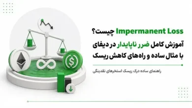 ترازو و سکه‌های اتریوم و دلار روی استخر نقدینگی برای مفهوم Impermanent Loss چیست در دیفای