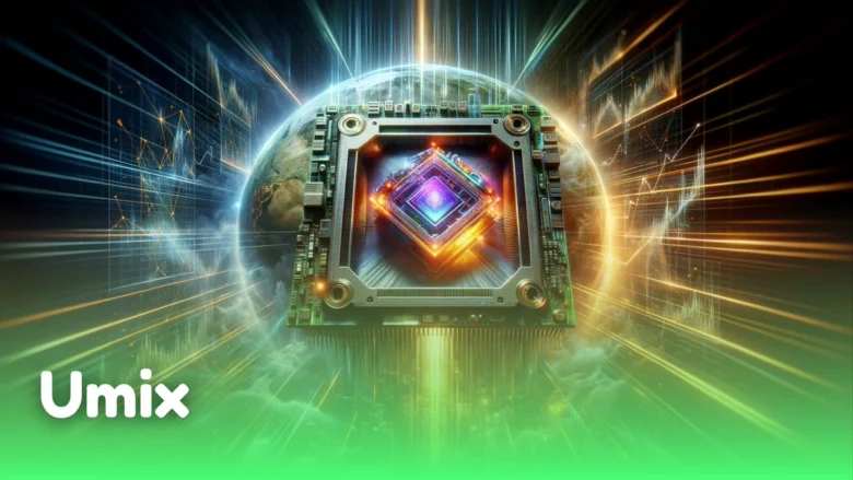 تراشه پردازشی درخشان و کره زمین دیجیتالی نماد توسعه سرمایه‌گذاری در NVIDIA و زیرساخت‌های متاورس