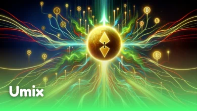 نماد درخشان ارز دیجیتال با فلش صعودی سبز و سکه‌های متصل، نماد شکست مقاومت XRP و رشد آلت‌کوین‌ها